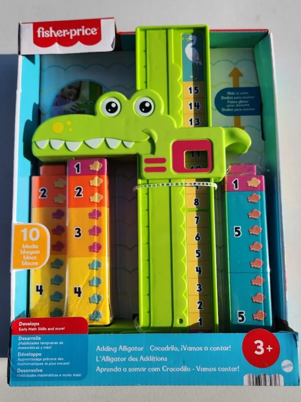 NEW Fisher-Price Alligator Counting Activity with 10 Stacking Blocks Preschool L